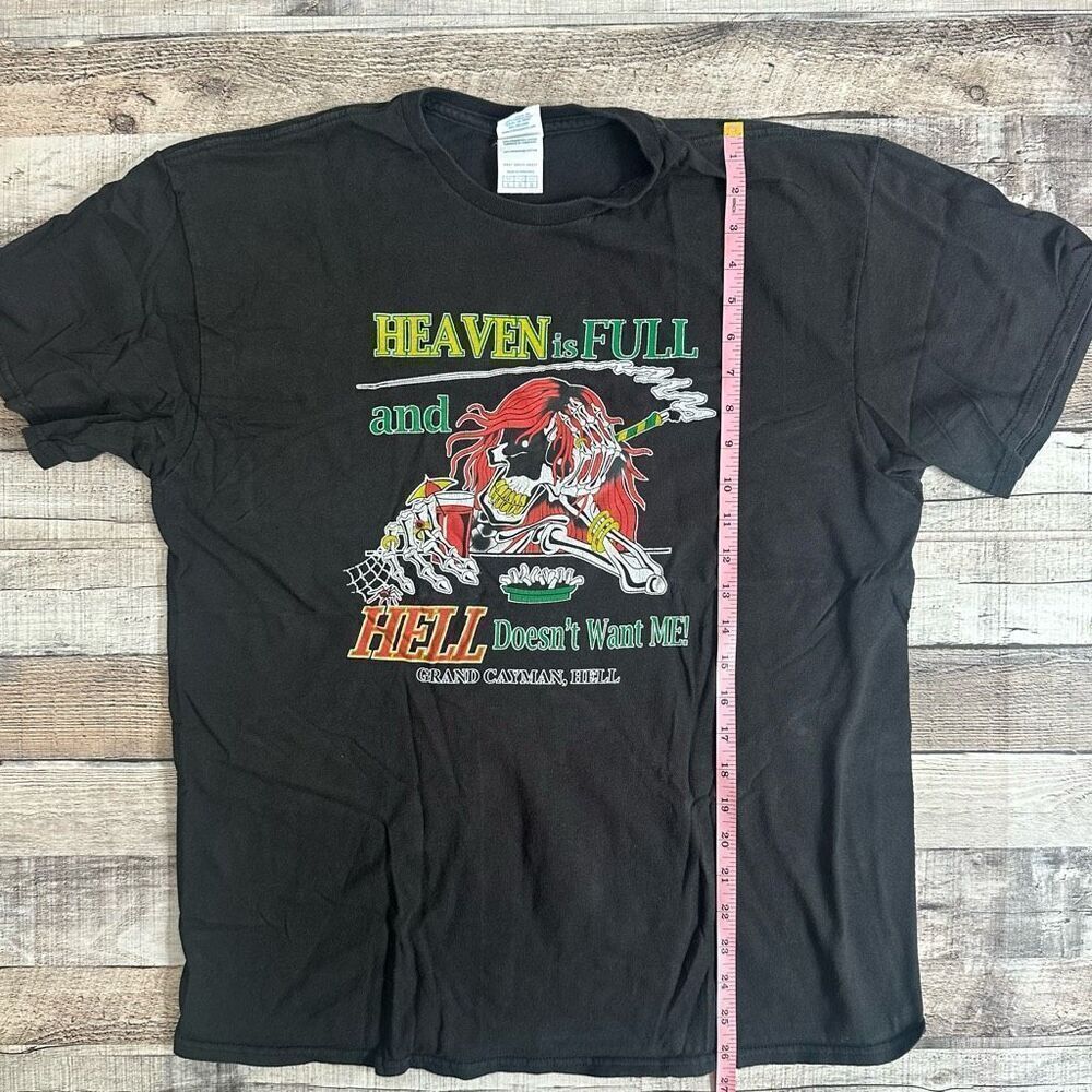 Vintage Y2K Heaven Is Full and Hell Doesn't Want Me Funny T Shirt | Size Large - Picture 4 of 6
